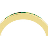 Yellow gold Channel Set Princess Cut Emerald Eternity Band_10