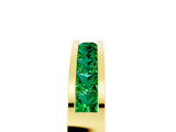 10K Yellow Gold Channel Set Princess Cut Emerald Eternity Band