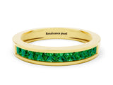 Yellow gold Channel Set Princess Cut Emerald Eternity Band_24