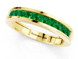 Yellow gold Channel Set Princess Cut Emerald Eternity Band_25