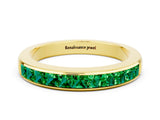 Yellow gold Channel Set Princess Cut Emerald Eternity Band_6