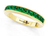 Yellow gold Channel Set Princess Cut Emerald Eternity Band_7