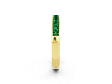 Yellow gold Channel Set Princess Cut Emerald Eternity Band_8