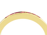 Yellow gold Channel Set Princess Cut Garnet Eternity Band_10