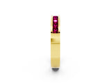 Yellow gold Channel Set Princess Cut Garnet Eternity Band_50