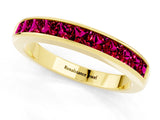 Yellow gold Channel Set Princess Cut Garnet Eternity Band_7
