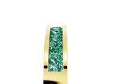 Yellow gold Channel Set Princess Cut Green Sapphire Eternity Band_29