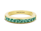 Yellow gold Channel Set Princess Cut Green Sapphire Eternity Band_6