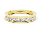 Yellow gold Channel Set Princess Cut Moissanite Eternity Band_36
