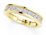 Yellow gold Channel Set Princess Cut Moissanite Eternity Band_37