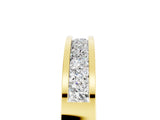 Yellow gold Channel Set Princess Cut Moissanite Eternity Band_41