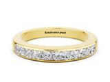 Yellow gold Channel Set Princess Cut Moissanite Eternity Band_6