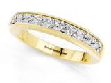 Yellow gold Channel Set Princess Cut Moissanite Eternity Band_7