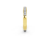 Yellow gold Channel Set Princess Cut Moissanite Eternity Band_8