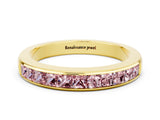 Yellow gold Channel Set Princess Cut Morganite Eternity Band_6