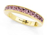 Yellow gold Channel Set Princess Cut Morganite Eternity Band_7