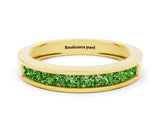 Yellow gold Channel Set Princess Cut Peridot Eternity Band_60