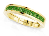 Yellow gold Channel Set Princess Cut Peridot Eternity Band_61