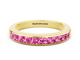 Yellow gold Channel Set Princess Cut Pink Sapphire Eternity Band_18