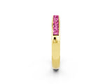 Yellow gold Channel Set Princess Cut Pink Sapphire Eternity Band_20