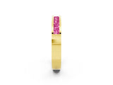 Yellow gold Channel Set Princess Cut Pink Sapphire Eternity Band_38
