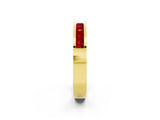 Yellow gold Channel Set Princess Cut Ruby Eternity Band_38