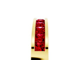 Yellow gold Channel Set Princess Cut Ruby Eternity Band_41