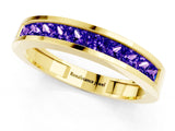 Yellow gold Channel Set Princess Cut Tanzanite Eternity Band_25