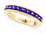 Yellow gold Channel Set Princess Cut Tanzanite Eternity Band_7