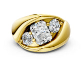 Yellow gold Channel Set Radiant Diamond Crossover Band_6