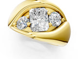 Yellow gold Channel Set Radiant Diamond Crossover Band_7