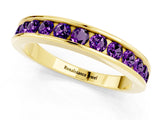 Yellow gold Channel Set Round Amethyst Eternity Band_7