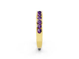 Yellow gold Channel Set Round Amethyst Eternity Band_8