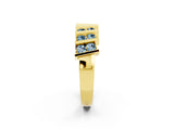 Yellow gold Channel Set Round Aquamarine Anniversary Band with Vertical Prongs_8