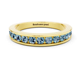 Yellow gold Channel Set Round Aquamarine Eternity Band_6
