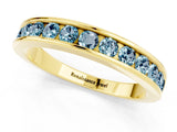 Yellow gold Channel Set Round Aquamarine Eternity Band_7