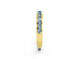Yellow gold Channel Set Round Aquamarine Eternity Band_8