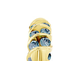 Yellow gold Channel Set Round Aquamarine Multi-Row Band_11