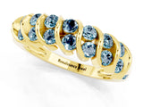 Yellow gold Channel Set Round Aquamarine Multi-Row Band_7