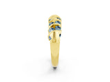 Yellow gold Channel Set Round Aquamarine Multi-Row Band_8