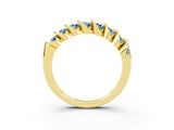 Yellow gold Channel Set Round Aquamarine Multi-Row Band_9