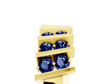 Yellow gold Channel Set Round Blue Sapphire Anniversary Band with Vertical Prongs_11