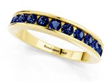 Yellow gold Channel Set Round Blue Sapphire Eternity Band_7