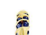 Yellow gold Channel Set Round Blue Sapphire Multi-Row Band_11
