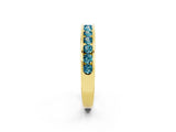 Yellow gold Channel Set Round Blue Topaz Eternity Band_8