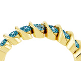 Yellow gold Channel Set Round Blue Topaz Multi-Row Band_10