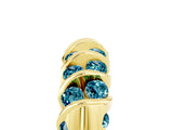 Yellow gold Channel Set Round Blue Topaz Multi-Row Band_11