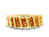 Yellow gold Channel Set Round Citrine Anniversary Band with Vertical Prongs_6