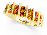Yellow gold Channel Set Round Citrine Anniversary Band with Vertical Prongs_7