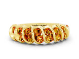 Yellow gold Channel Set Round Citrine Multi-Row Band_6